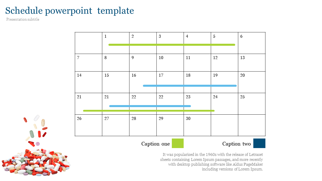 Schedule PowerPoint Template For Medical Presentation